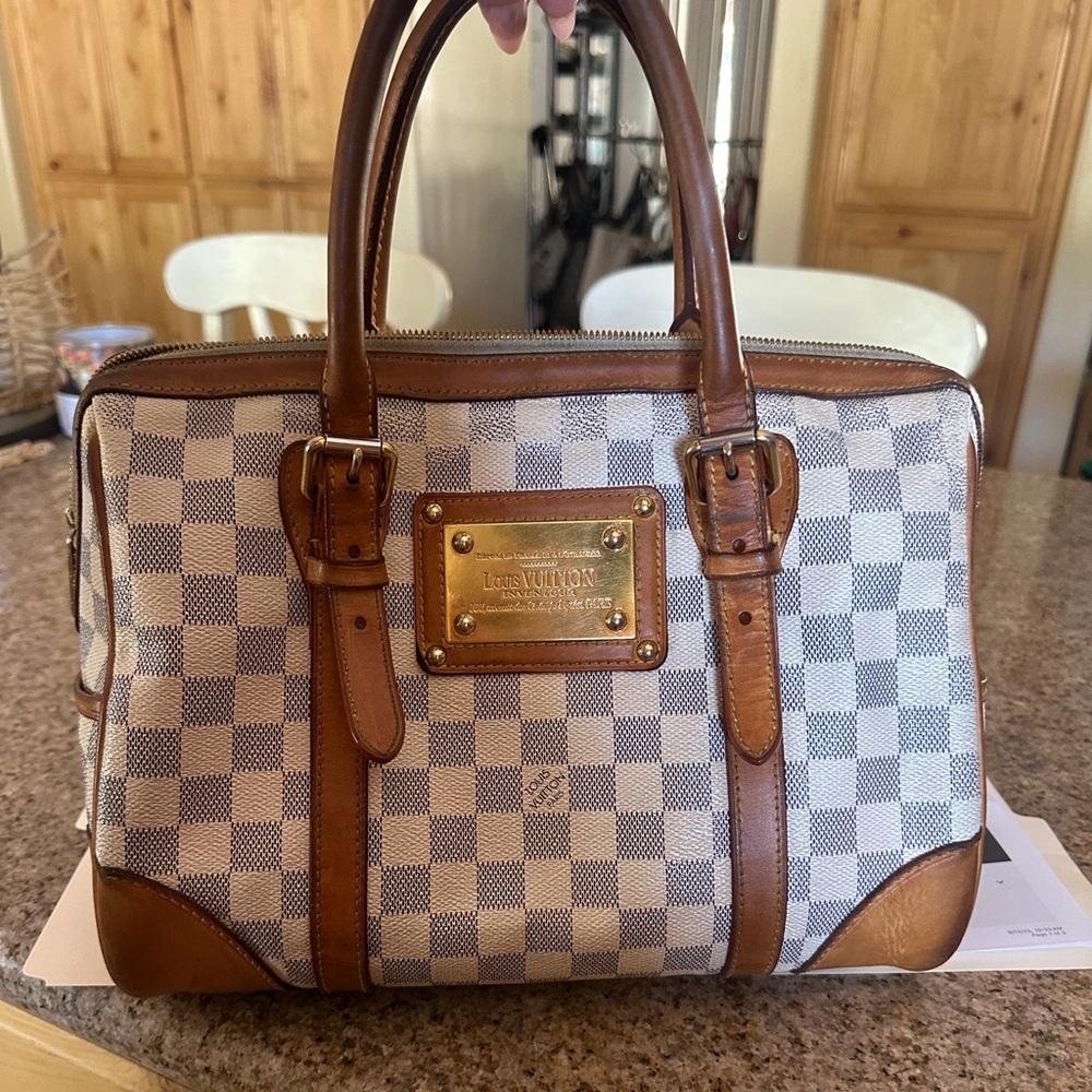 Louis Vuitton Damier Azur Berkeley Tote Vintage / Authentic with COA